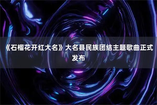 《石榴花开红大名》大名县民族团结主题歌曲正式发布